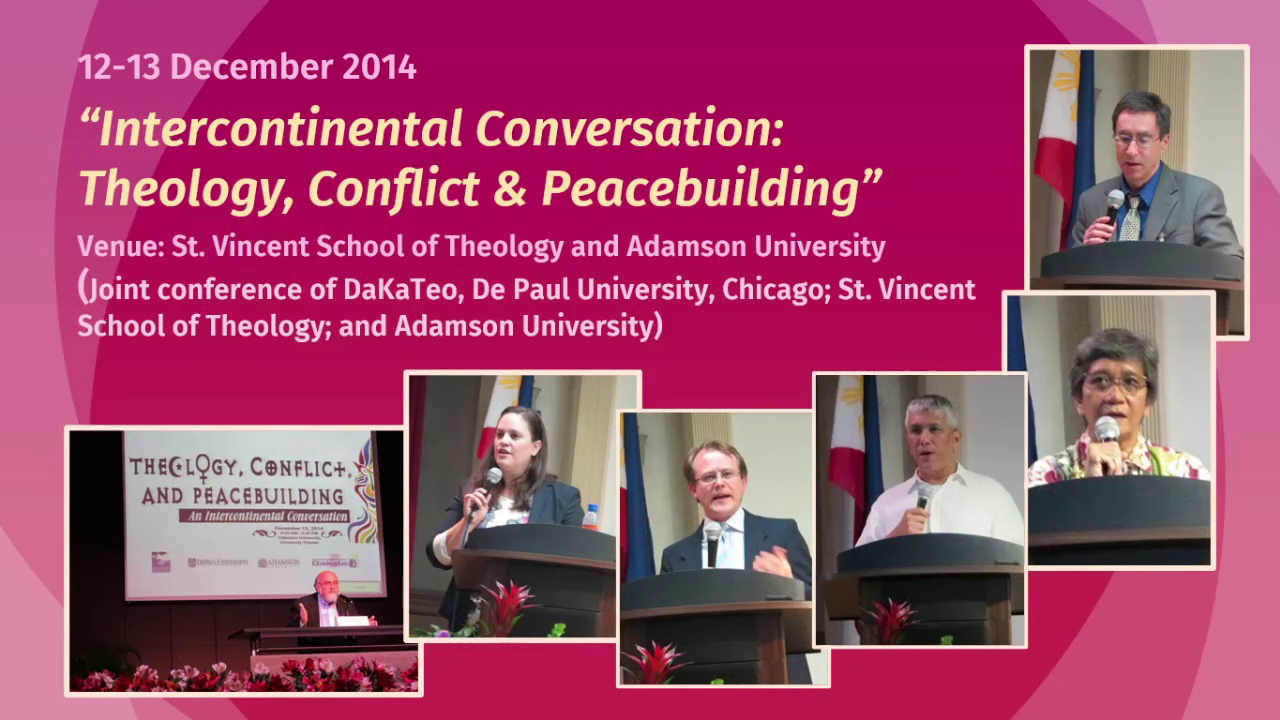 15 2014 Intercontinental Conversation Theology, Conflict, and Peace Building